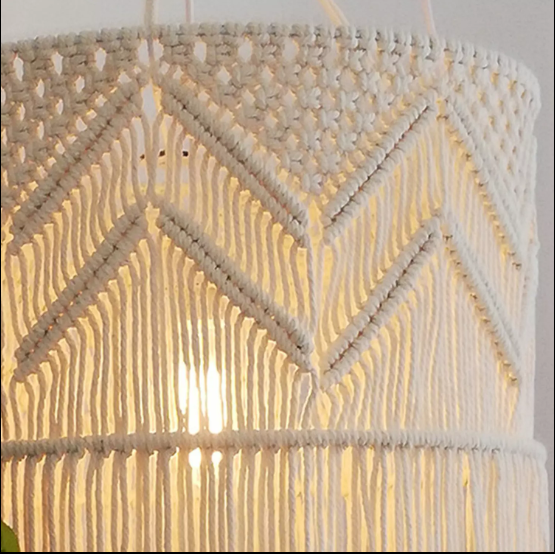 MACRAME COTTON BOHO CHANDELIER LAMP