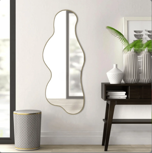 LARGE CLOUD SHAPED WALL MIRROR WITH ANODIZED ALUMINUM FRAME