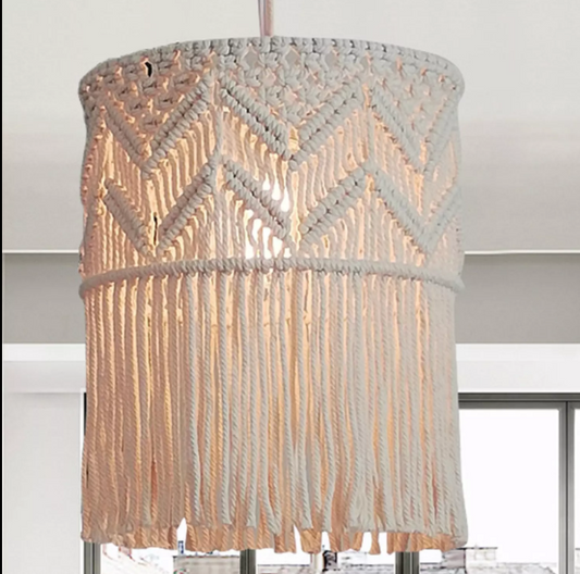 MACRAME COTTON BOHO CHANDELIER LAMP