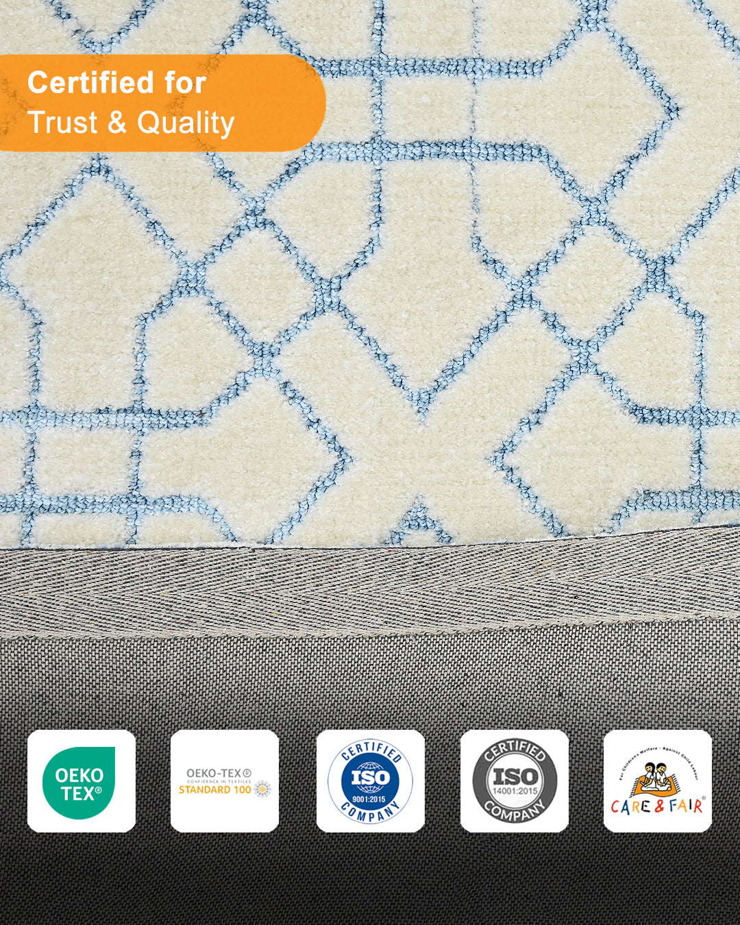 HOMEKNIT SKY LATTICE IVORY MICROFIBER RUG