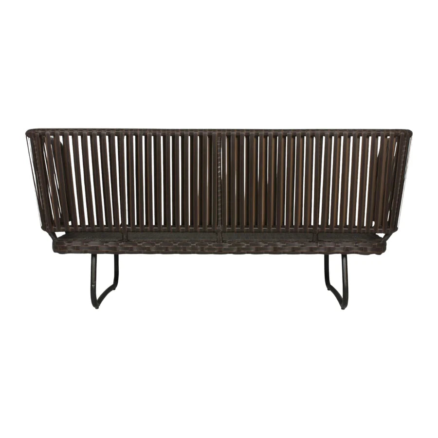 OUTDOOR ROPE 4-PIECE PATIO SOFA SET WITH WICKER TOP TABLE