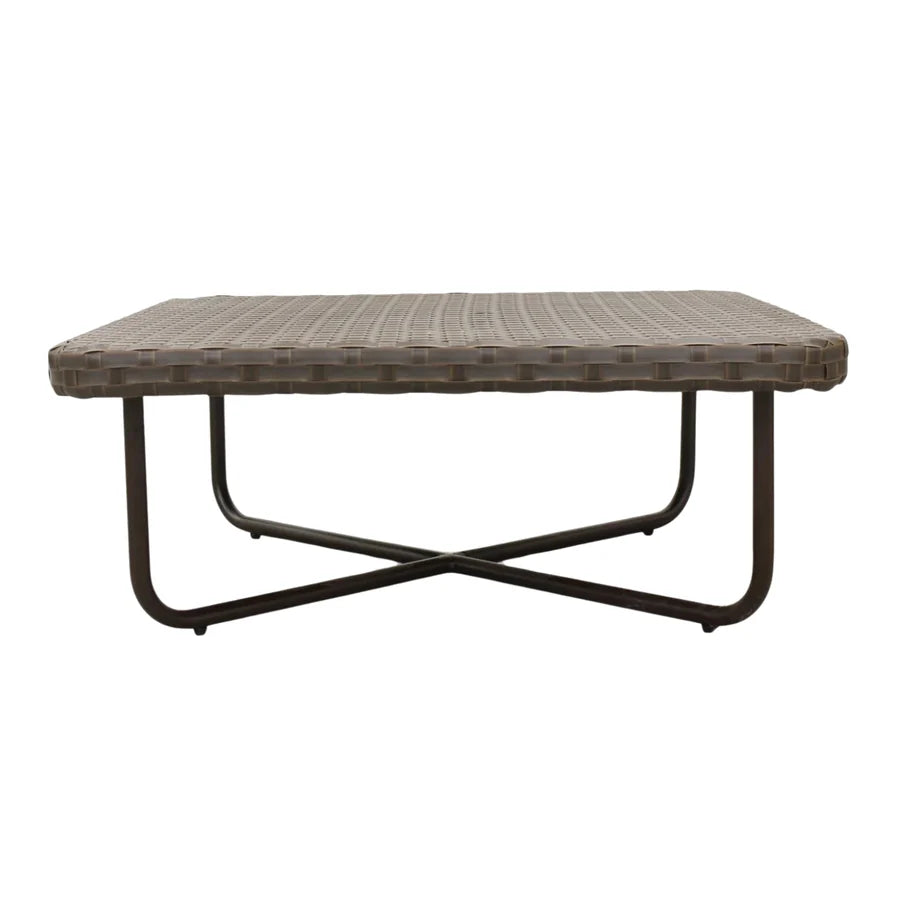 OUTDOOR ROPE 4-PIECE PATIO SOFA SET WITH WICKER TOP TABLE