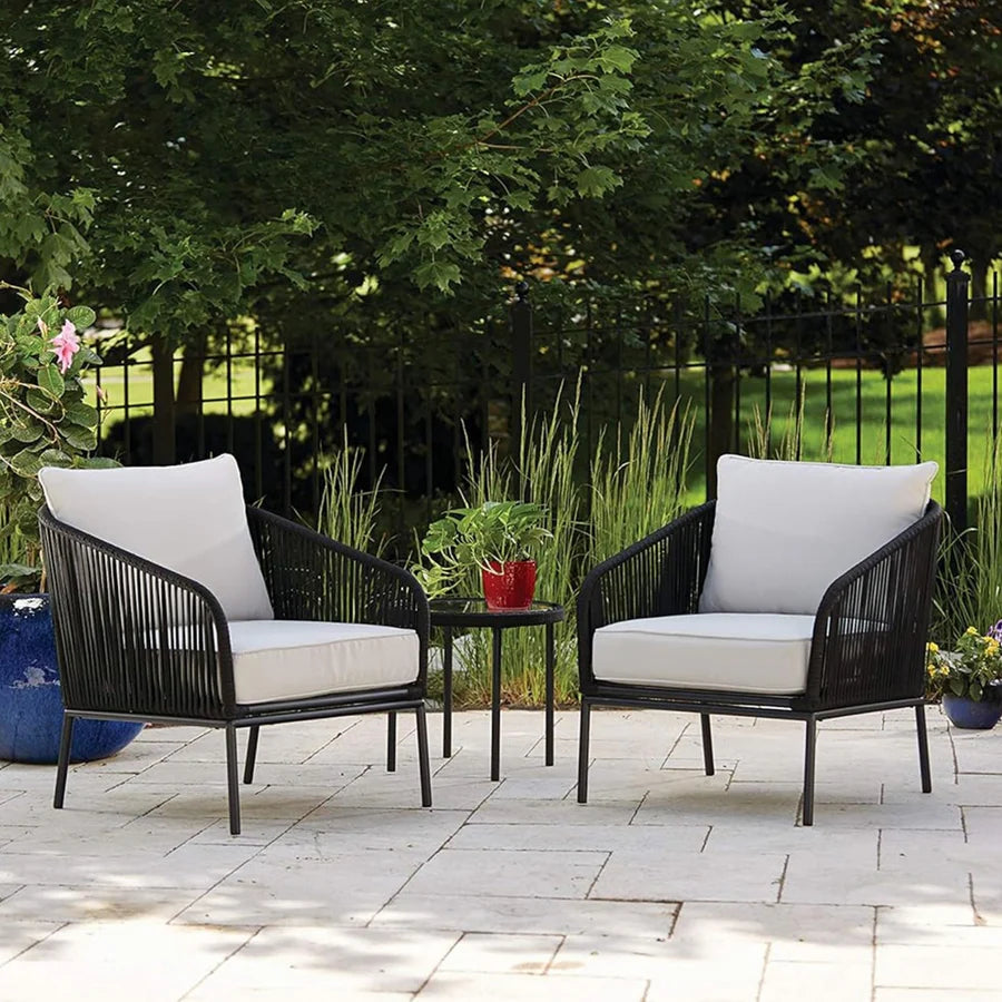 3 PIECE OUTDOOR ROPE BISTRO SET