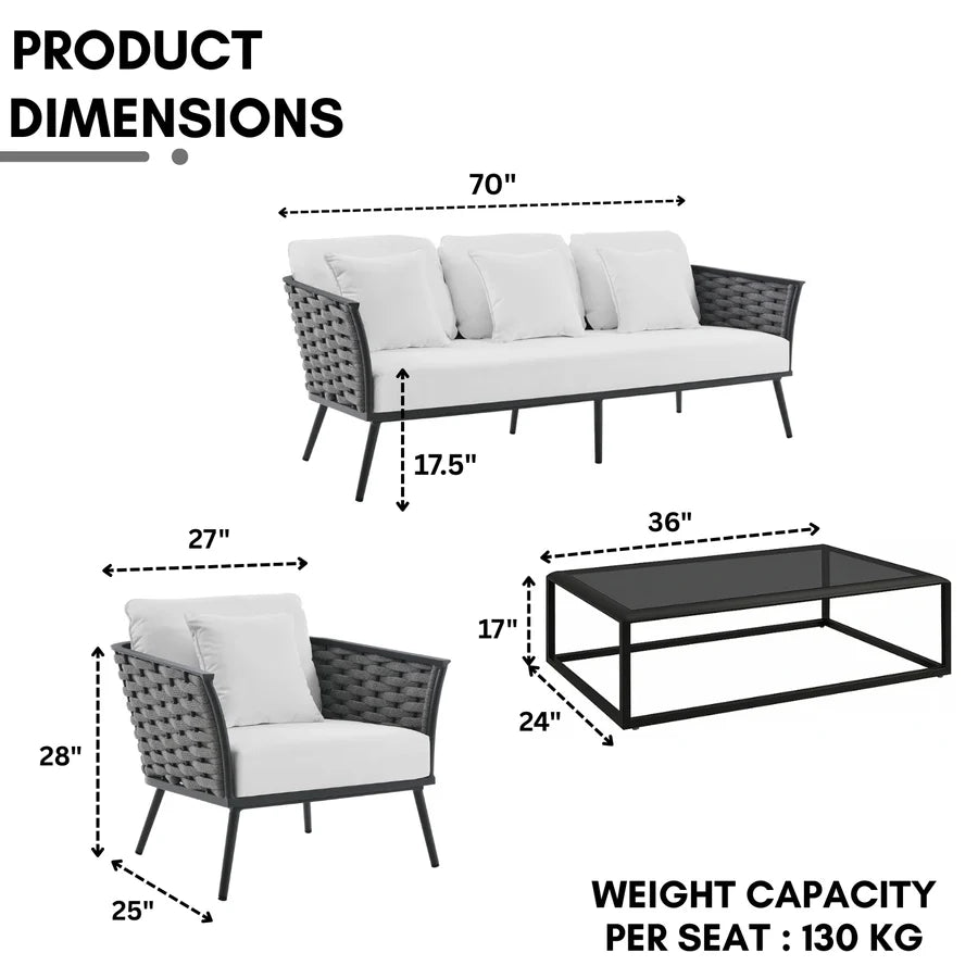 6-PIECE OUTDOOR ROPE SOFA SET