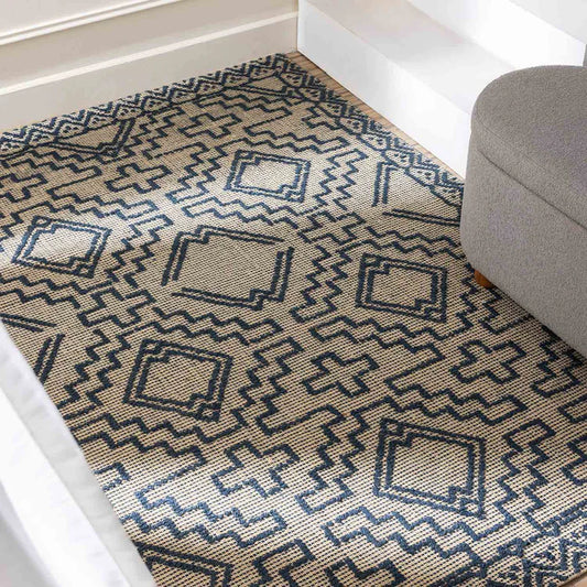 GEOMETRIC FLAT WEAVE JUTE DHURRIE