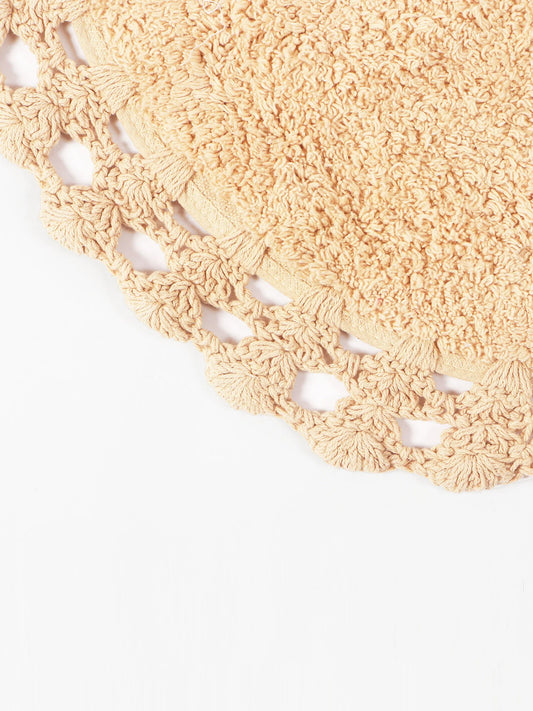 COTTON ROUND BATHTUB MAT