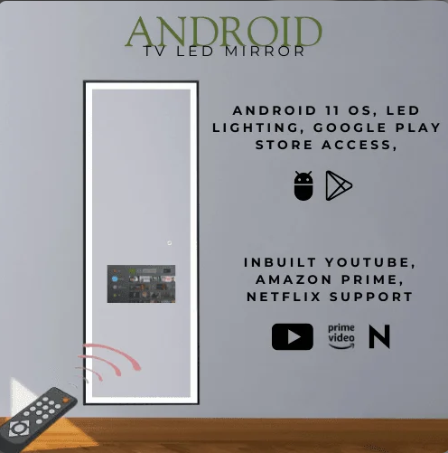 PREMIUM RECTANGLE LED MIRROR WITH ANDROID TV
