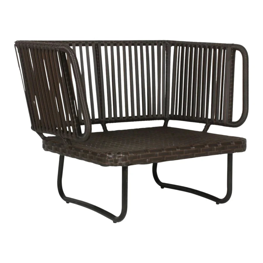OUTDOOR ROPE 4-PIECE PATIO SOFA SET WITH WICKER TOP TABLE