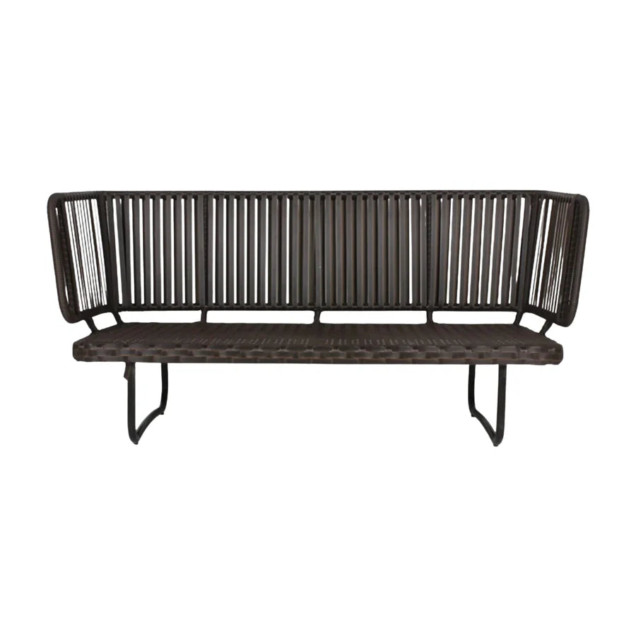 OUTDOOR ROPE 4-PIECE PATIO SOFA SET WITH WICKER TOP TABLE