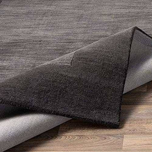 HAND TUFTED GREY GEOMETRIC WOOL CARPET