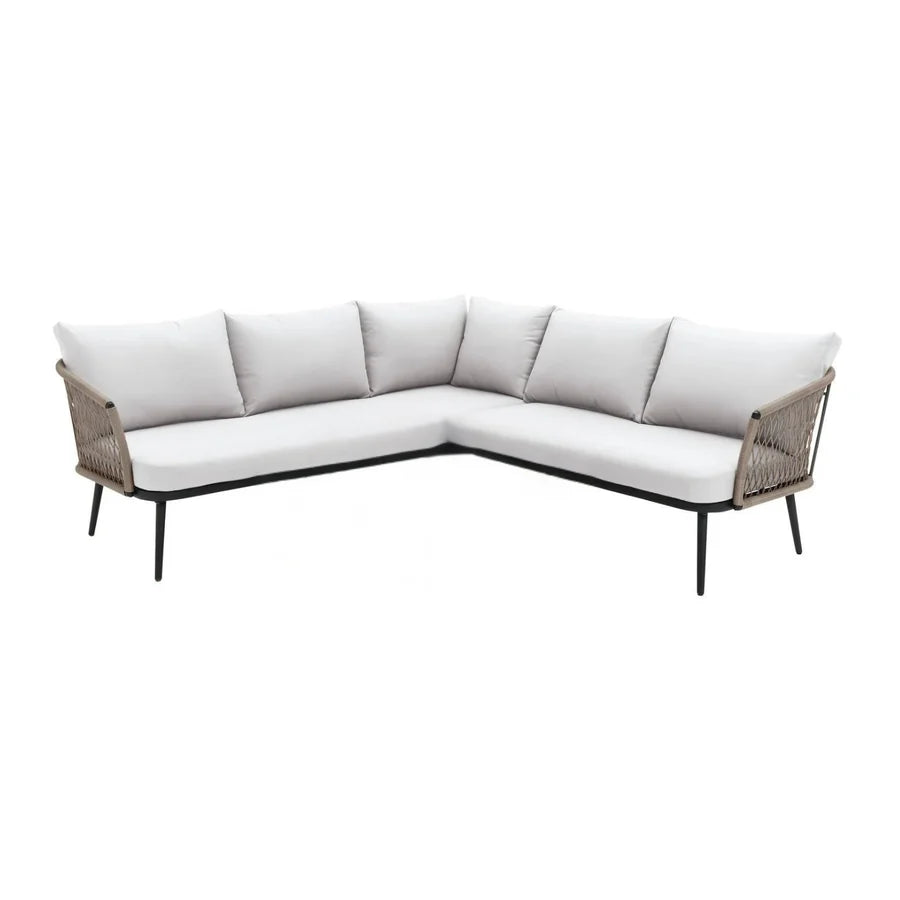 OUTDOOR L-SHAPE ALL WEATHER HANDWOVEN ROPE SOFA SET