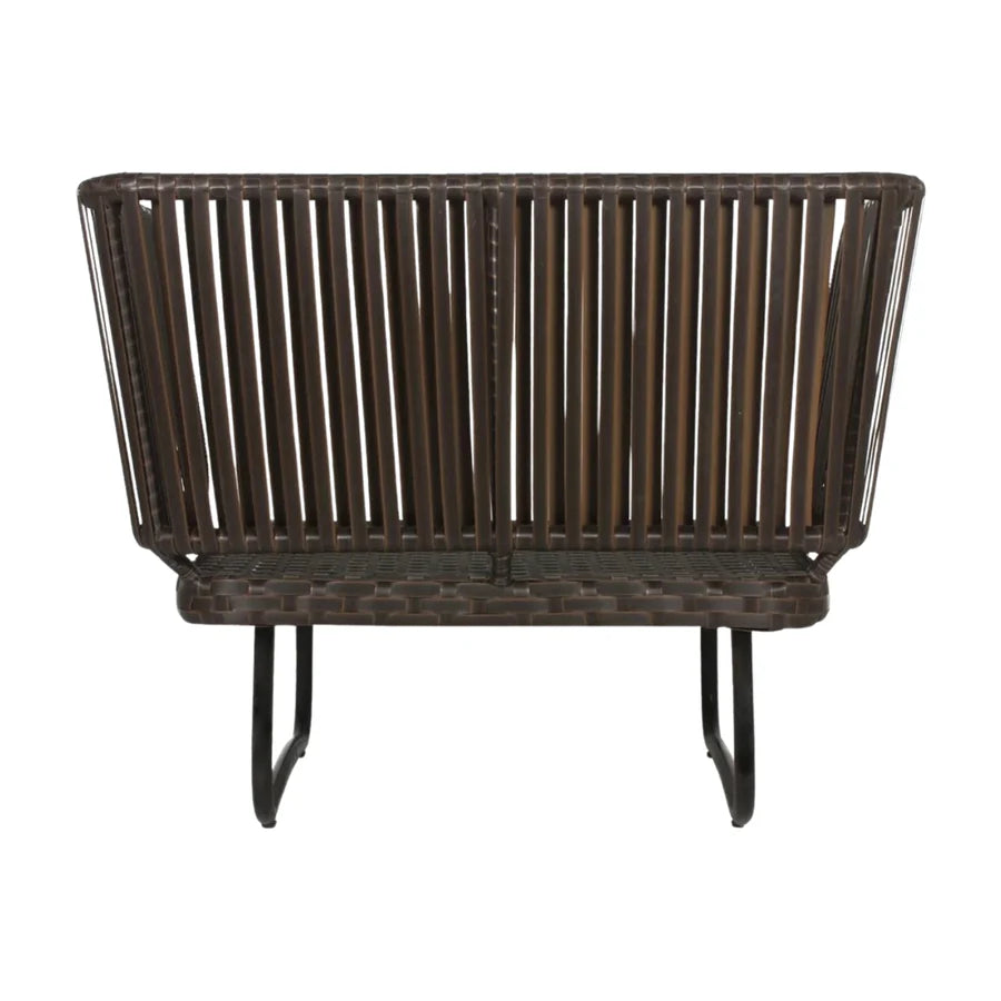 OUTDOOR ROPE 4-PIECE PATIO SOFA SET WITH WICKER TOP TABLE