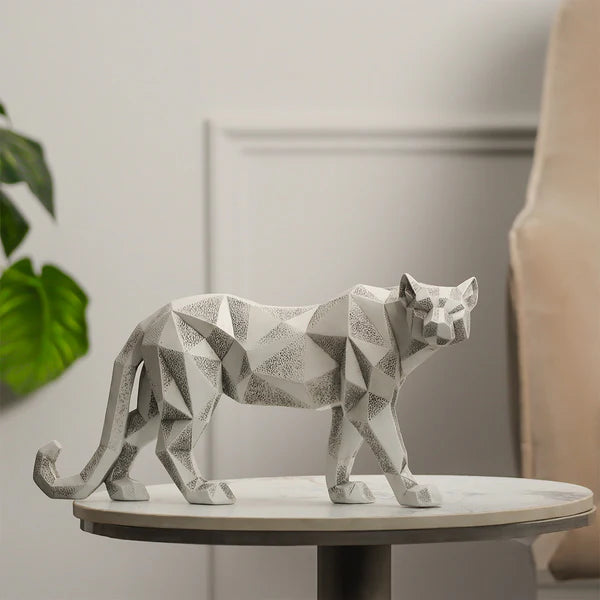 CHECKERED LEOPARD SCULPTURE