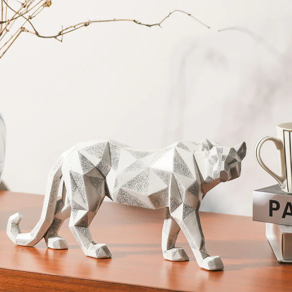 CHECKERED LEOPARD SCULPTURE
