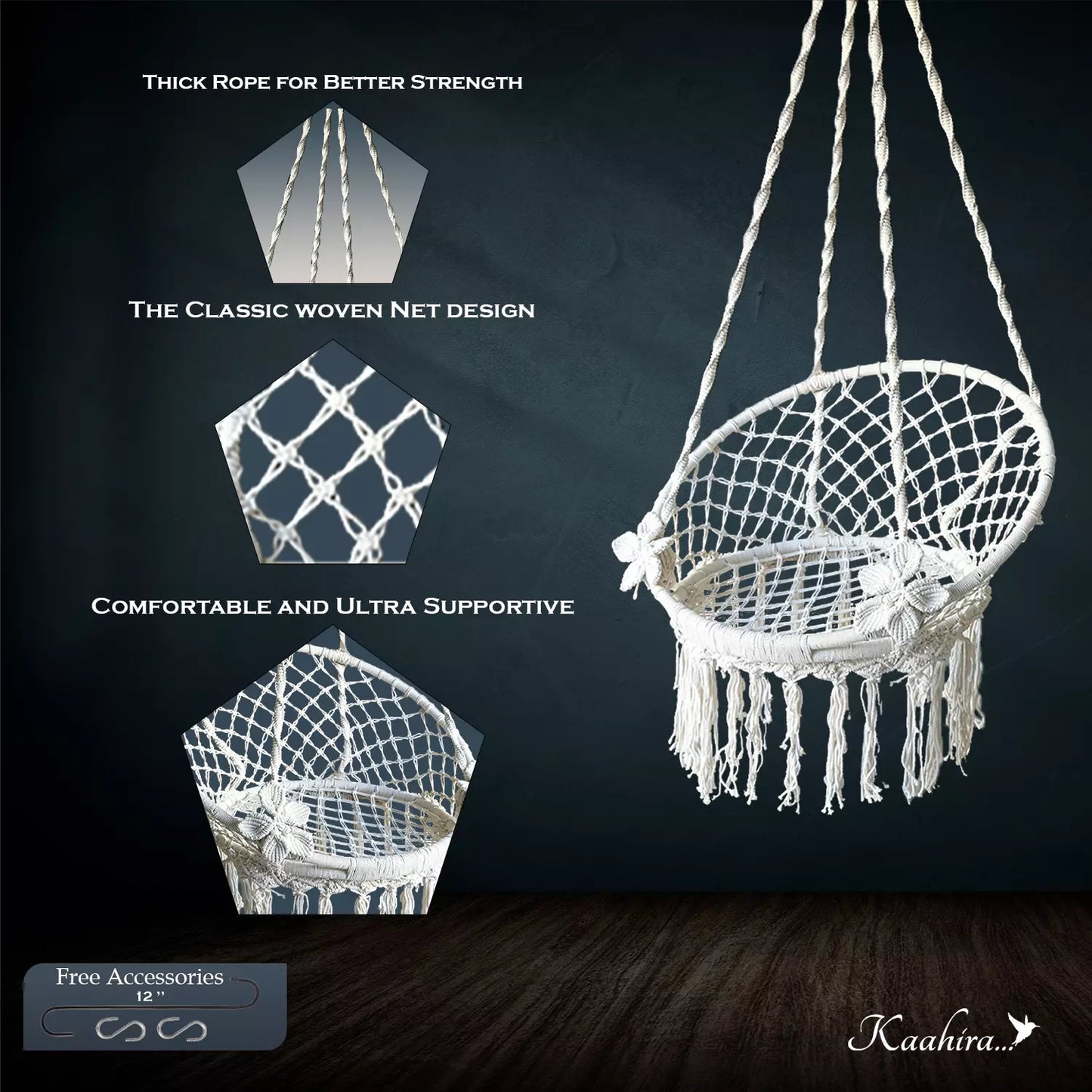 BOHEMIAN HANDMADE MACRAME HAMMOCK SWING CHAIR