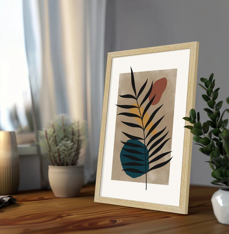 LEAF ABSTRACT ART PAINTINGS SET OF 3