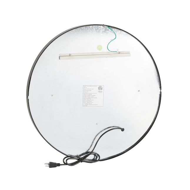 BLACK METAL OUTER ROUND LED MIRROR