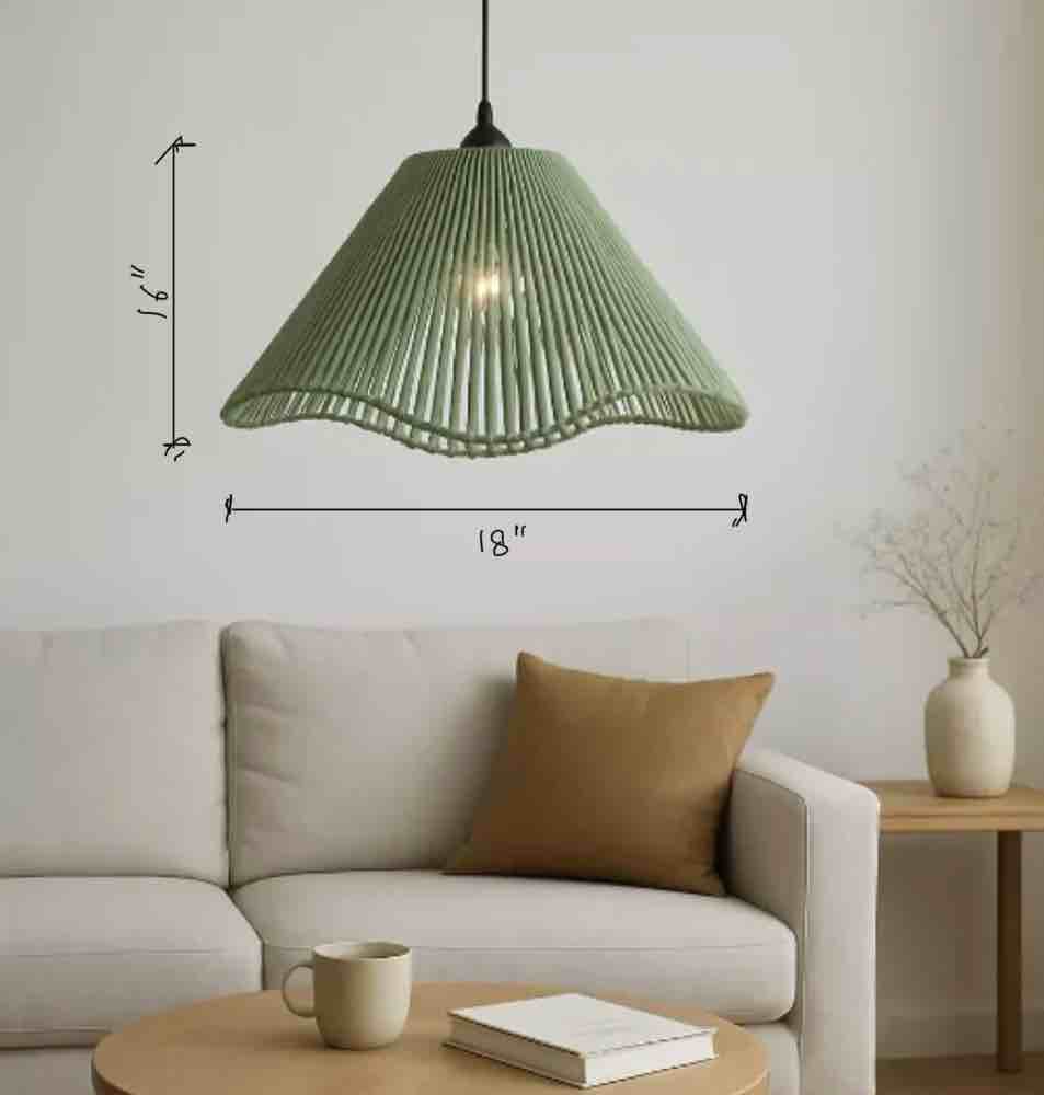 DOME-SHAPED HANDWOVEN COTTON PENDANT LAMP