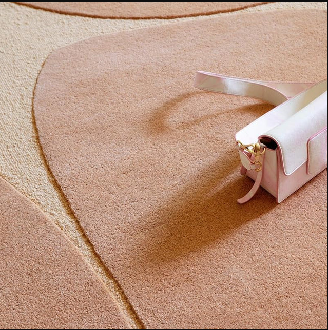 PEACH HAND TUFTED WOOL CARPET