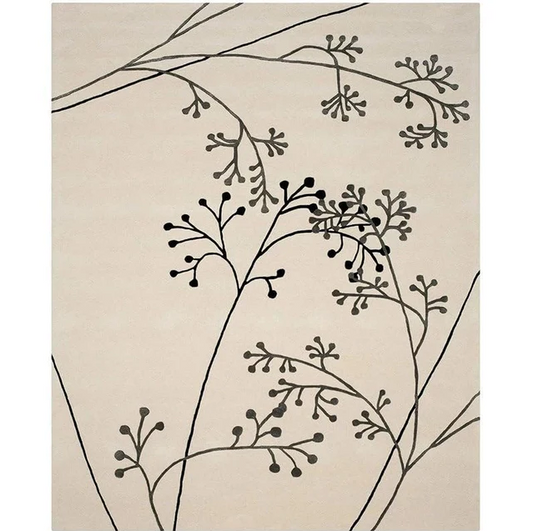 FLORAL IVORY HAND TUFTED WOOL CARPET