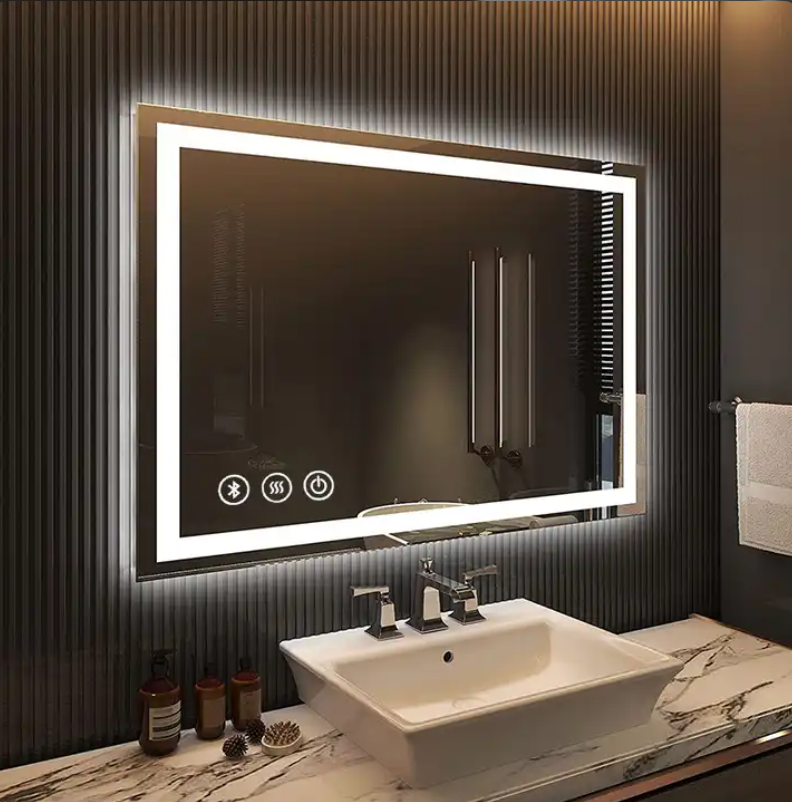 RECTANGULAR LED MIRROR WITH DEFOGGER