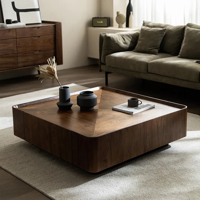 MINIMALIST WALNUT STORAGE TABLE