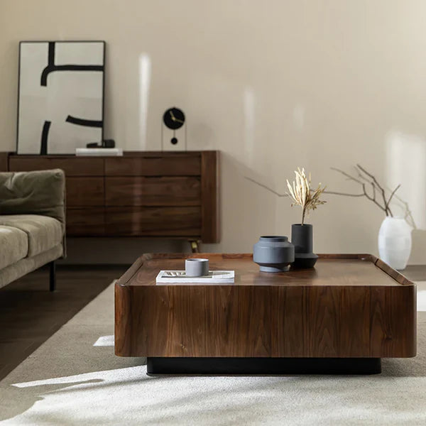 MINIMALIST WALNUT STORAGE TABLE