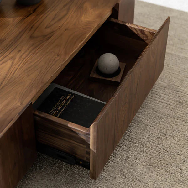 MINIMALIST WALNUT STORAGE TABLE
