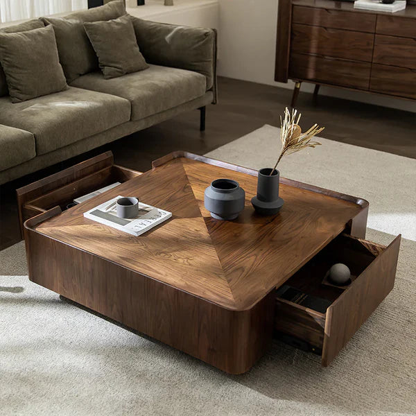 MINIMALIST WALNUT STORAGE TABLE