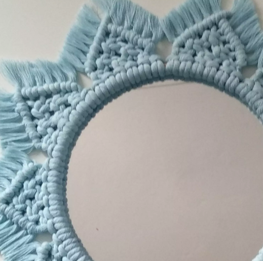 MACRAME ART DECO WALL MIRROR
