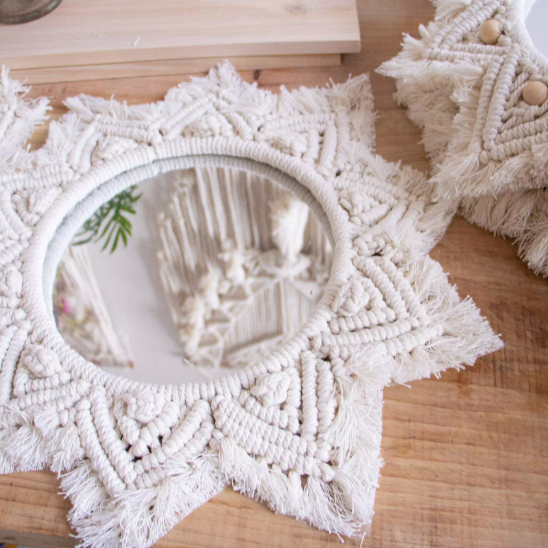 MACRAME DECORATIVE WALL MIRROR