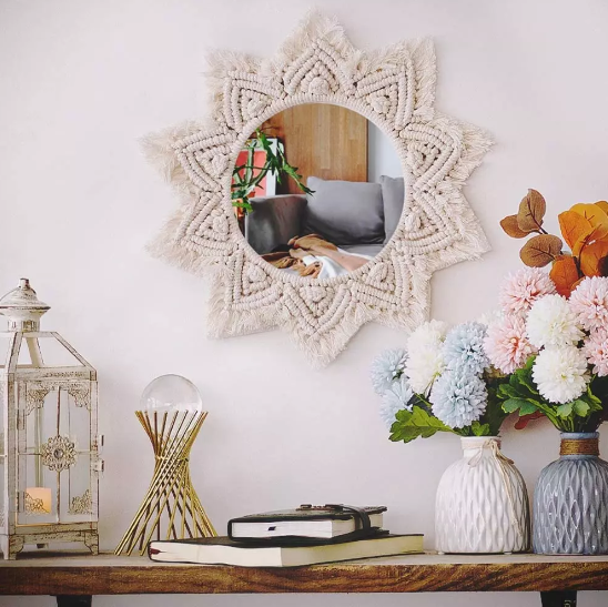 MACRAME DECORATIVE WALL MIRROR