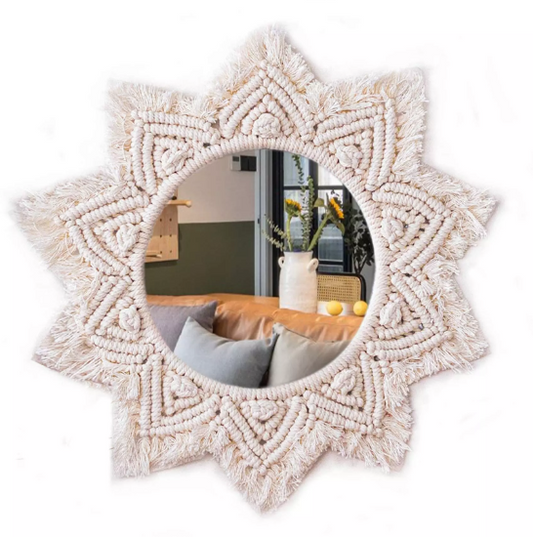 MACRAME DECORATIVE WALL MIRROR