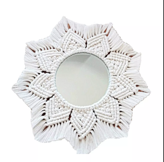 HANDCRAFTED MACRAME WALL MIRROR