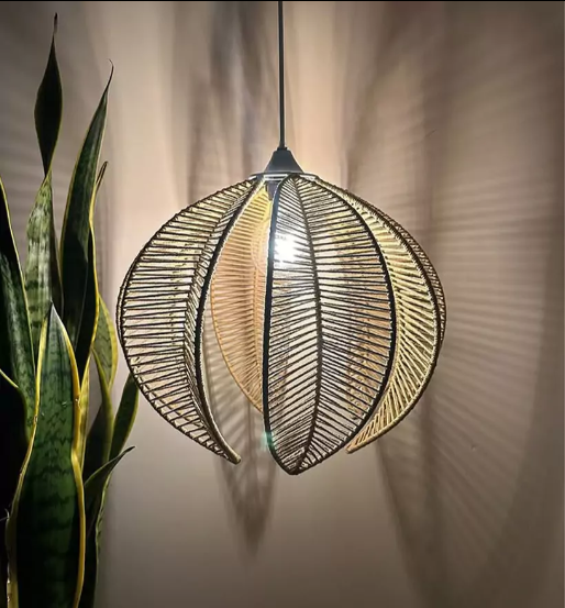 LEAF-SHAPED COTTON ROPE PENDANT LAMP