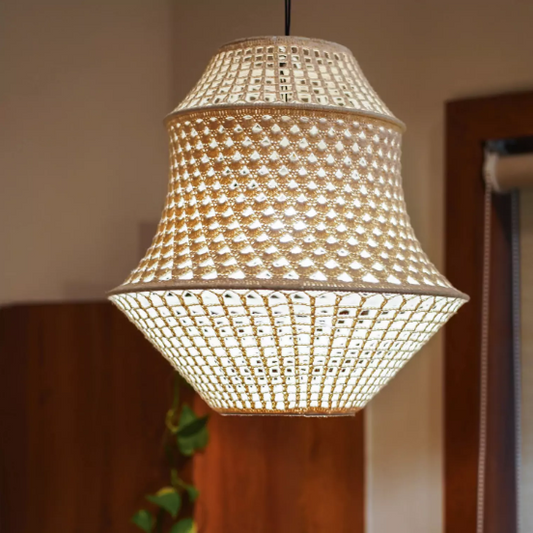 WHITE CROCHET HANDMADE CEILING LAMP