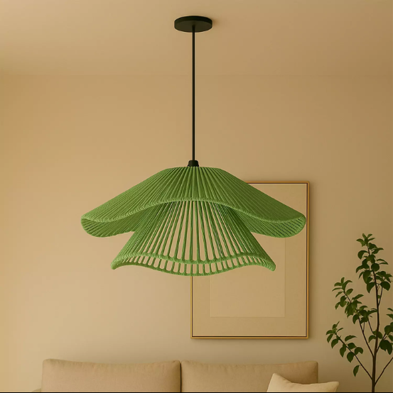 DOUBLE BLOOM COTTON ROPE PENDANT LAMP