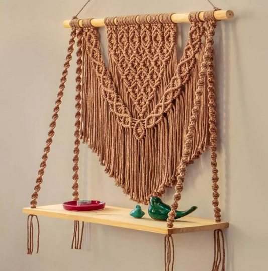 MACRAME WALL HANGING SHELF