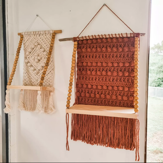 CROCHET WALL HANGING SHELF