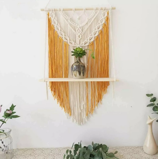 BOHO MACRAME WALL SHELF