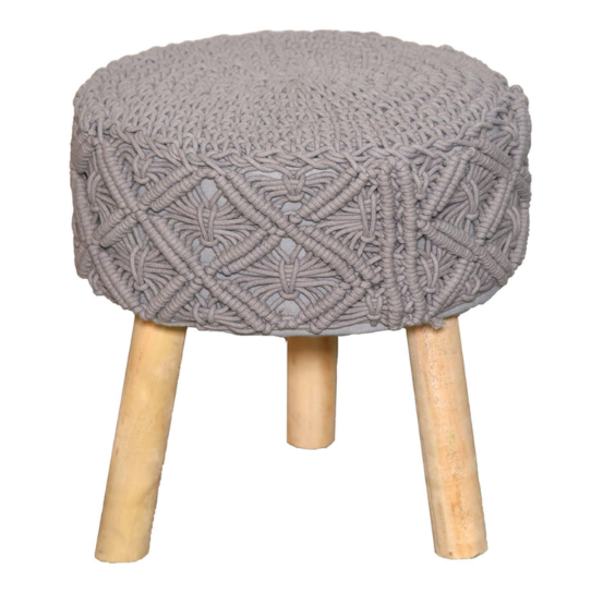 HANDMADE MACRAME OTTOMAN STOOL