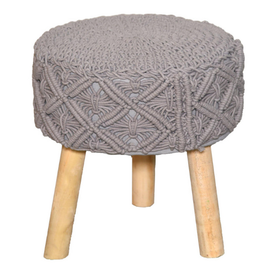 HANDMADE MACRAME OTTOMAN STOOL