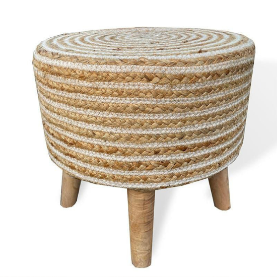 SPIRAL JUTE OTTOMAN STOOLS