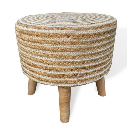 SPIRAL JUTE OTTOMAN STOOLS