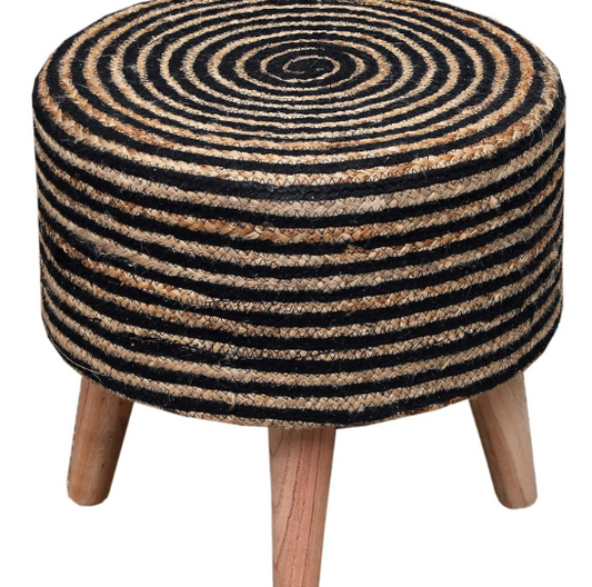 SPIRAL JUTE OTTOMAN STOOLS