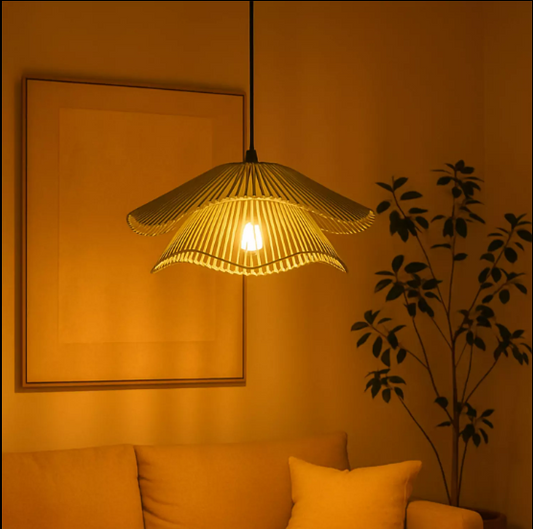 DOUBLE BLOOM COTTON ROPE PENDANT LAMP