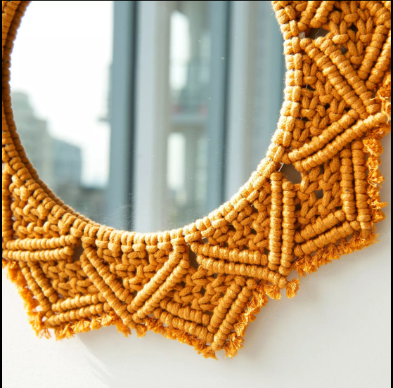 SET OF 3 MULTICOLOR MACRAME WALL MIRRORS