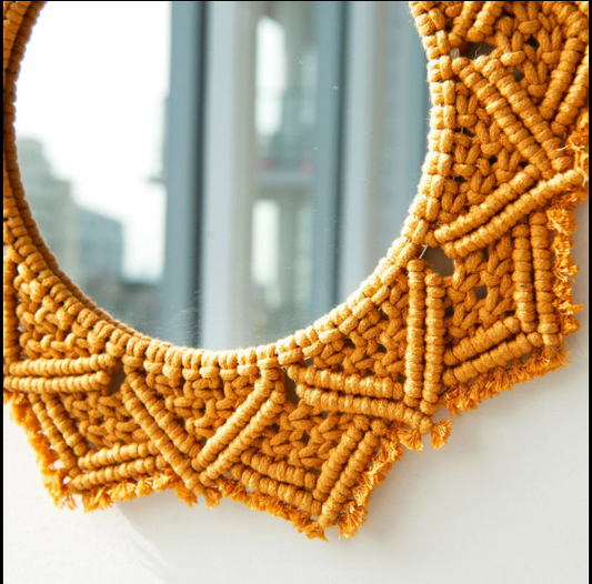 SET OF 3 MULTICOLOR MACRAME WALL MIRRORS