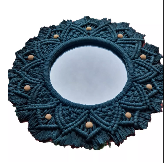 COLORFUL MACRAME WALL MIRROR