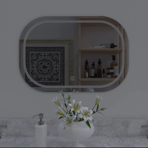 CURVY RECTANGLE LED BATHROOM MIRROR